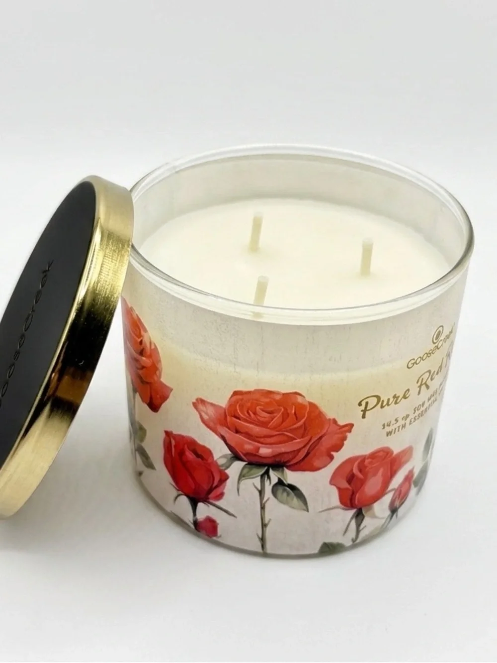 Goose Creek Pure Red Rose 3 wick Candle 14.5 oz Jar Spring Cactus Sandalwood